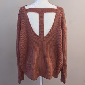 Limelush Dusty Rose Cut-out Back Sweater
